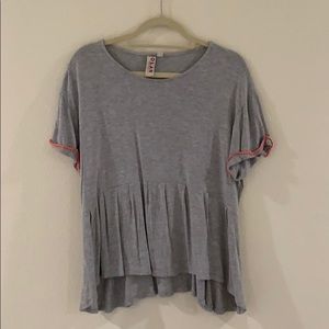 Anthropologie Gray peplum top